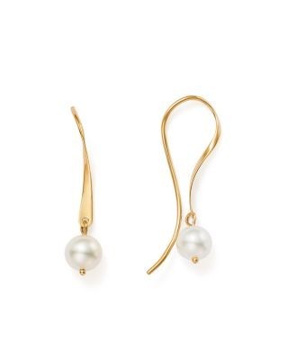 Bloomingdale's Fine Collection Cultured Freshwater Pearl Threader Earrings in 14K Yellow Gold