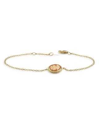 Bloomingdale's Fine Collection Cameo Medallion Link Bracelet in 14K Yellow Gold