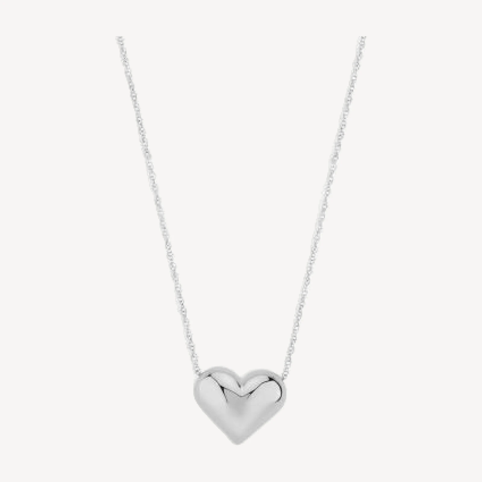 Bloomingdale's Fine Collection Puffed Heart Pendant Necklace in Sterling Silver, 18