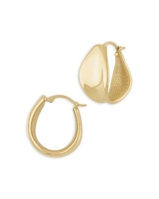 Bloomingdale's Fine Collection Graduated Hoop Earrings in 14K Yellow Gold