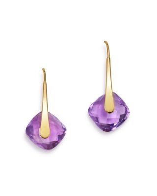 Bloomingdale's Fine Collection Amethyst Faceted Drop Earrings in 14K Yellow Gold