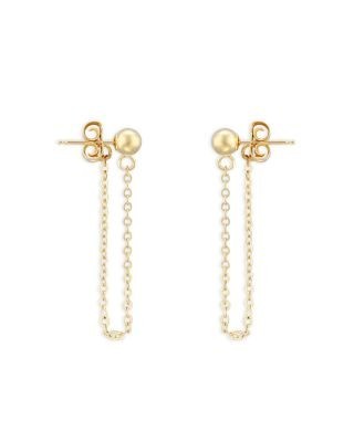 Bloomingdale's Fine Collection Ball Chain Drop Earrings in 14K Yellow Gold