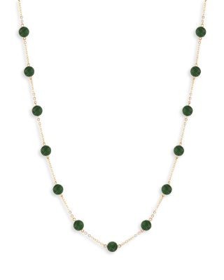 Bloomingdale's Fine Collection Malachite Station Necklace in 14K Yellow Gold, 18