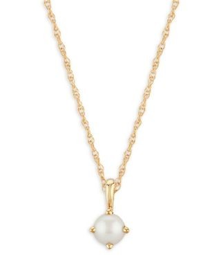 Bloomingdale's Fine Collection Children's Cultured Freshwater Pearl Pendant Necklace in 14K Yellow Gold, 14