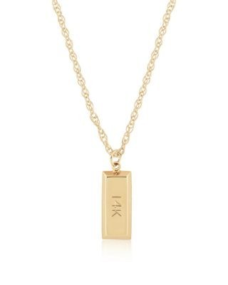 Bloomingdale's Fine Collection Rectangular Bar Pendant Necklace in 14K Yellow Gold, 18