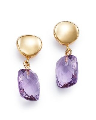 Bloomingdale's Fine Collection Amethyst Drop Earrings in 14K Yellow Gold