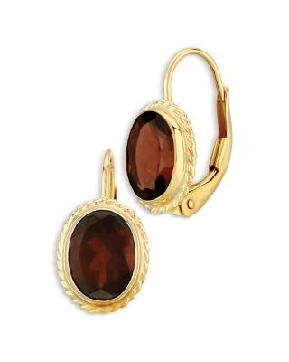 Bloomingdale's Fine Collection Gemstone Faceted Oval Lever Back Earrings in 14K Yellow Gold
