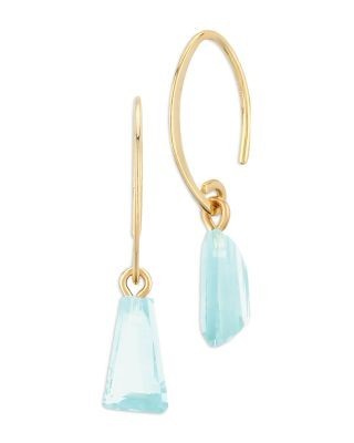 Bloomingdale's Fine Collection Blue Topaz Trapezoid Sweep Threader Earrings in 14K Yellow Gold