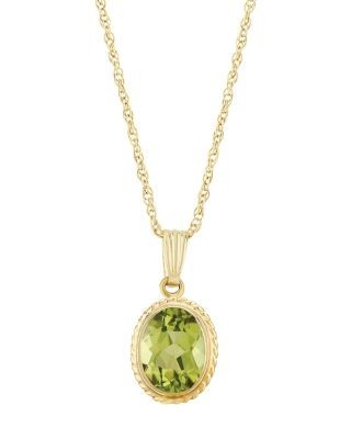 Bloomingdale's Fine Collection Gemstone Faceted Oval Pendant Necklace in 14K Yellow Gold, 18