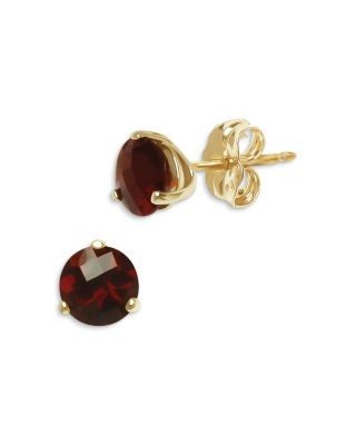 Bloomingdale's Fine Collection Gemstone Three Prong Stud Earrings in 14K Yellow Gold