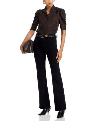 Frame The Reboot High Rise Flare Leg Jeans in Black