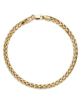 Bloomingdale's Fine Collection Men's Wheat Link Chain Bracelet in 14K Yellow Gold