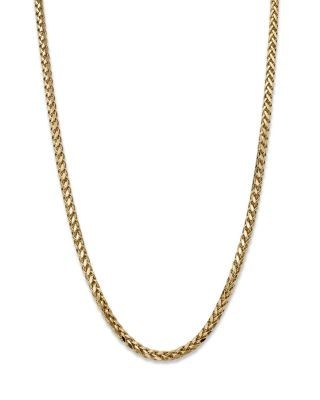 Bloomingdale's Fine Collection Men's Wheat Link Chain Necklace in 14K Yellow Gold, 24