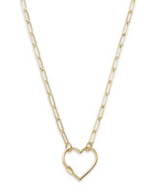 Bloomingdale's Fine Collection Open Heart Clasp Pendant Necklace in 14K Yellow Gold, 18