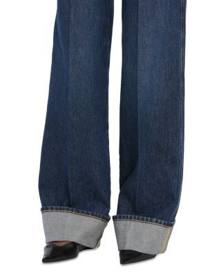 Frame The Cuffed Wide Leg Jeans in Spencer