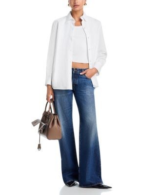 Frame Amelia Gray Low Rise Wide Leg Jeans in Tolerate