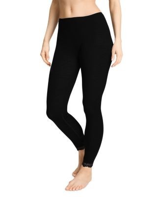 Hanro Merino Wool & Silk Lace Trim Leggings