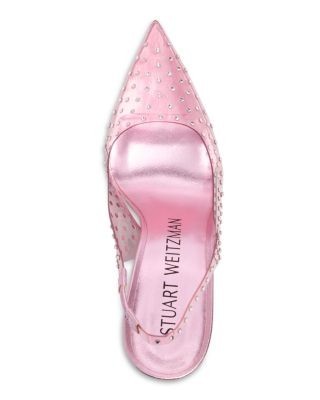 Stuart Weitzman Women's Glam XCurve Embellished Slingback Pumps