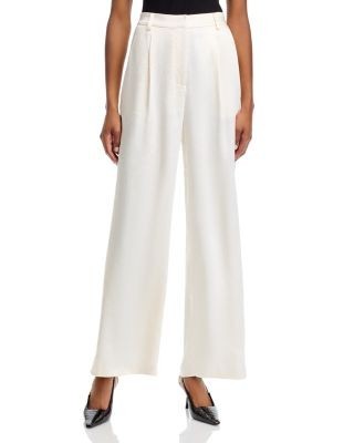 Aqua Satin Wide Leg Pants - Exclusive