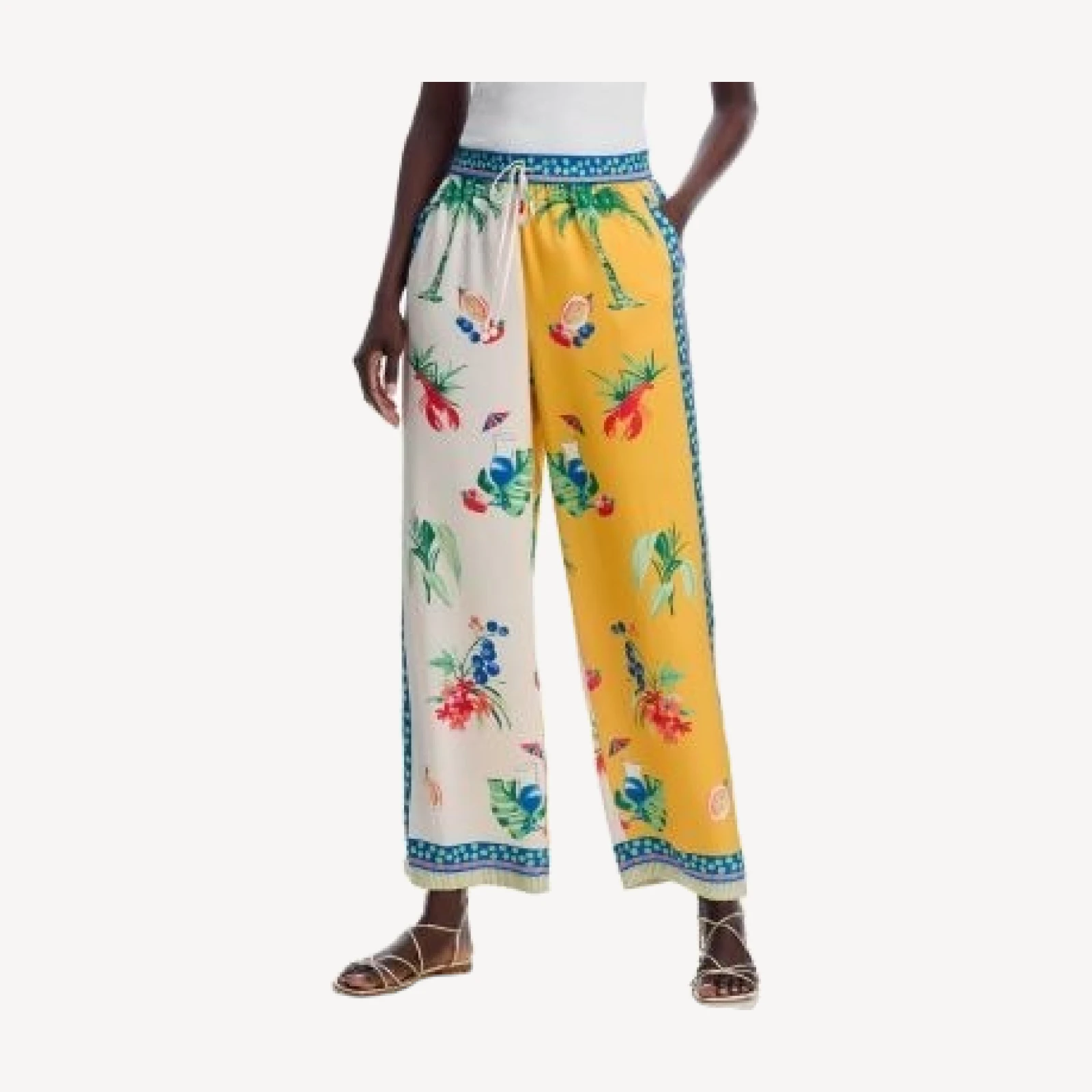 Aqua Printed Wide Leg Pants - Exclusive