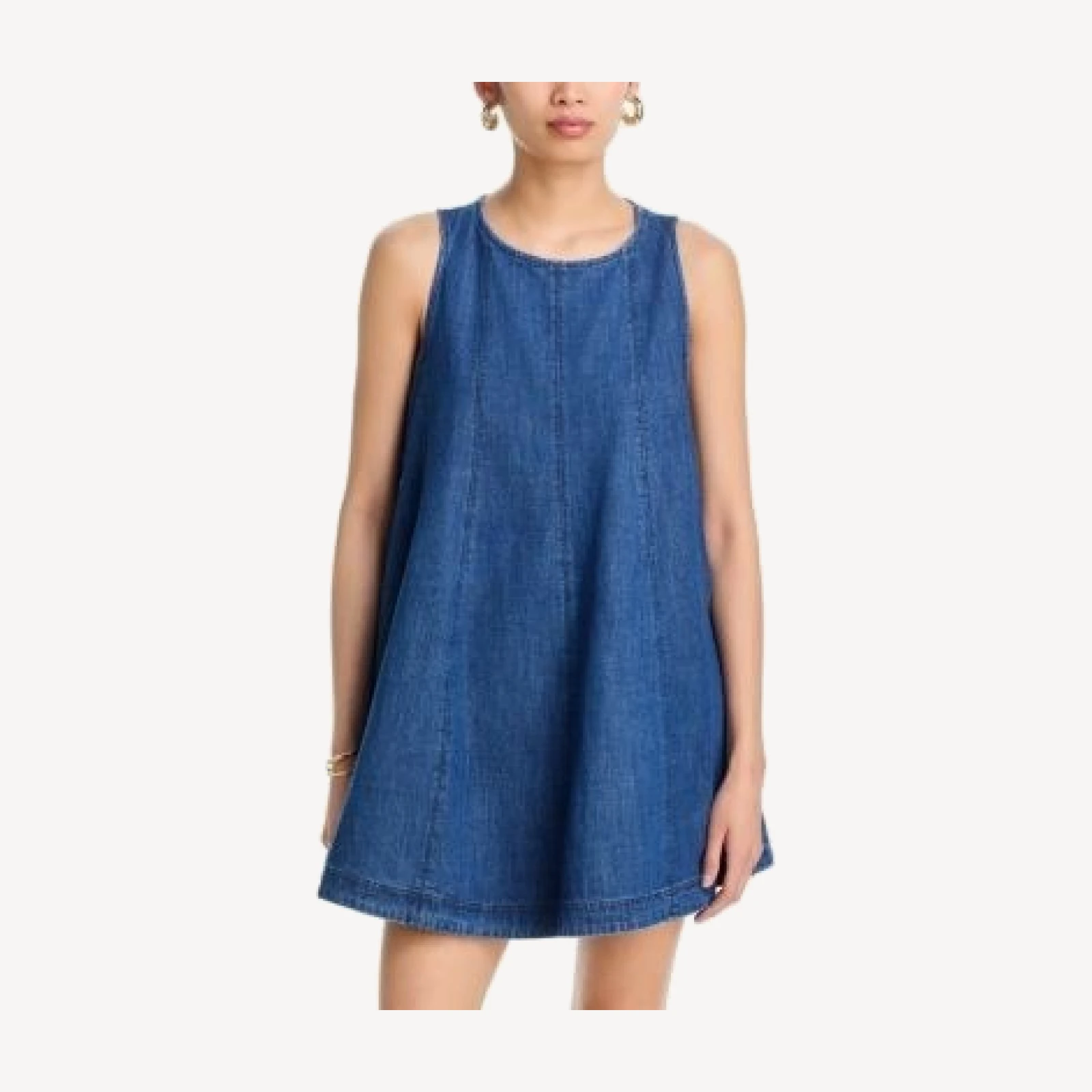 Aqua Denim Trapeze Mini Dress - Exclusive