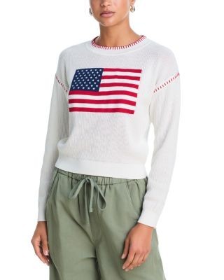 Aqua Whipstitch Flag Sweater - Exclusive