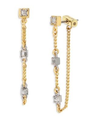 Allsaints Stone Chain Front Back Earrings