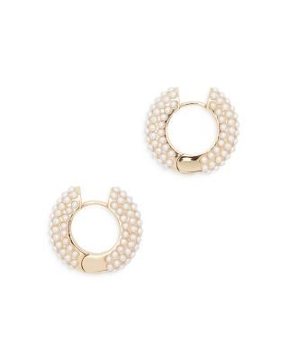 Allsaints Chunky Imitation Pearl Huggie Earrings