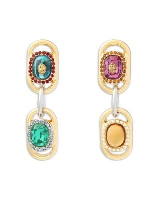 Kurt Geiger London Signature Eagle Stone Link Drop Earrings