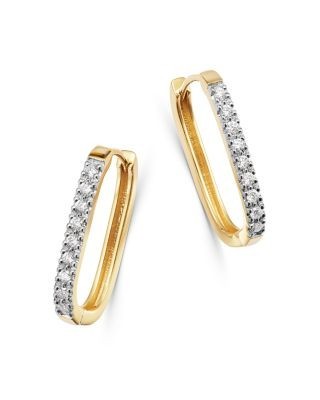 Bloomingdale's Fine Collection Diamond Square Hoop Earrings in 14K Yellow Gold