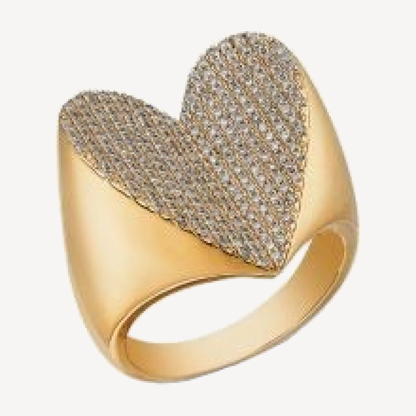 Bloomingdale's Fine Collection 14K Yellow Gold Diamond Pave Heart Ring, 0.66 tcw
