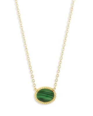 Bloomingdale's Fine Collection Malachite Pendant Necklace in 14K Yellow Gold, 18-19