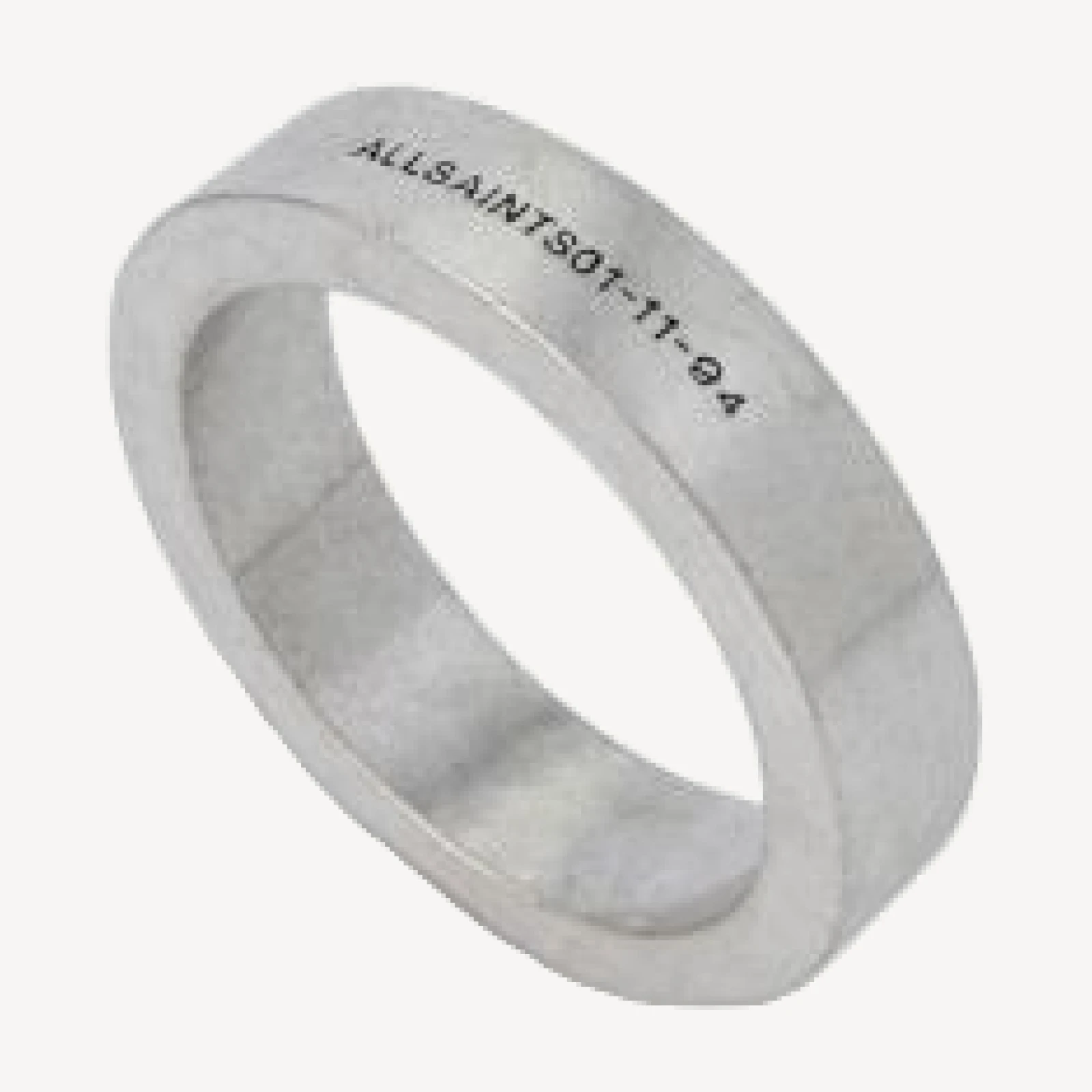 Allsaints Logo Band Ring in Sterling Silver