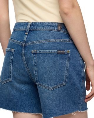 7 For All Mankind Monroe Long Denim Shorts in Explorer