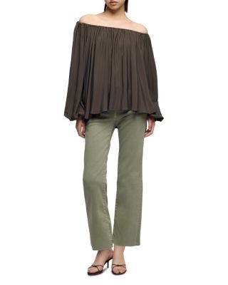 7 For All Mankind Calie Ankle Straight Jeans in Army