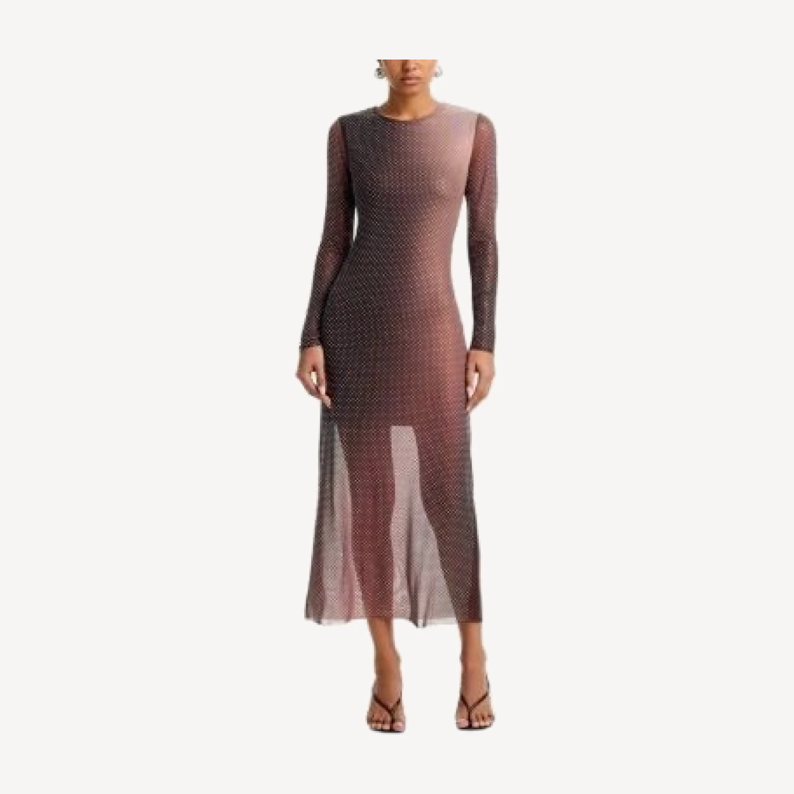 Aqua Crystal Mesh Maxi Dress - Exclusive