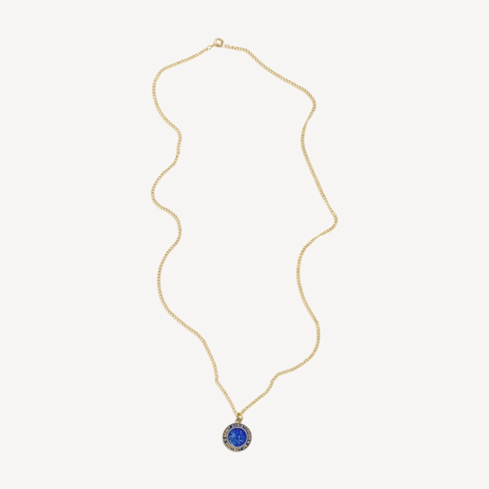 RE/DONE Vintage | 60s Sterling Royal Blue St Christopher Necklace- #6 | Vintage Necklaces