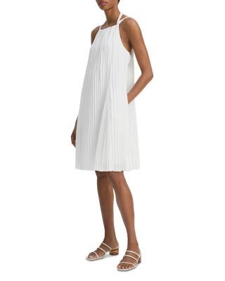 Vince Pleated A Line Pintucked Dress