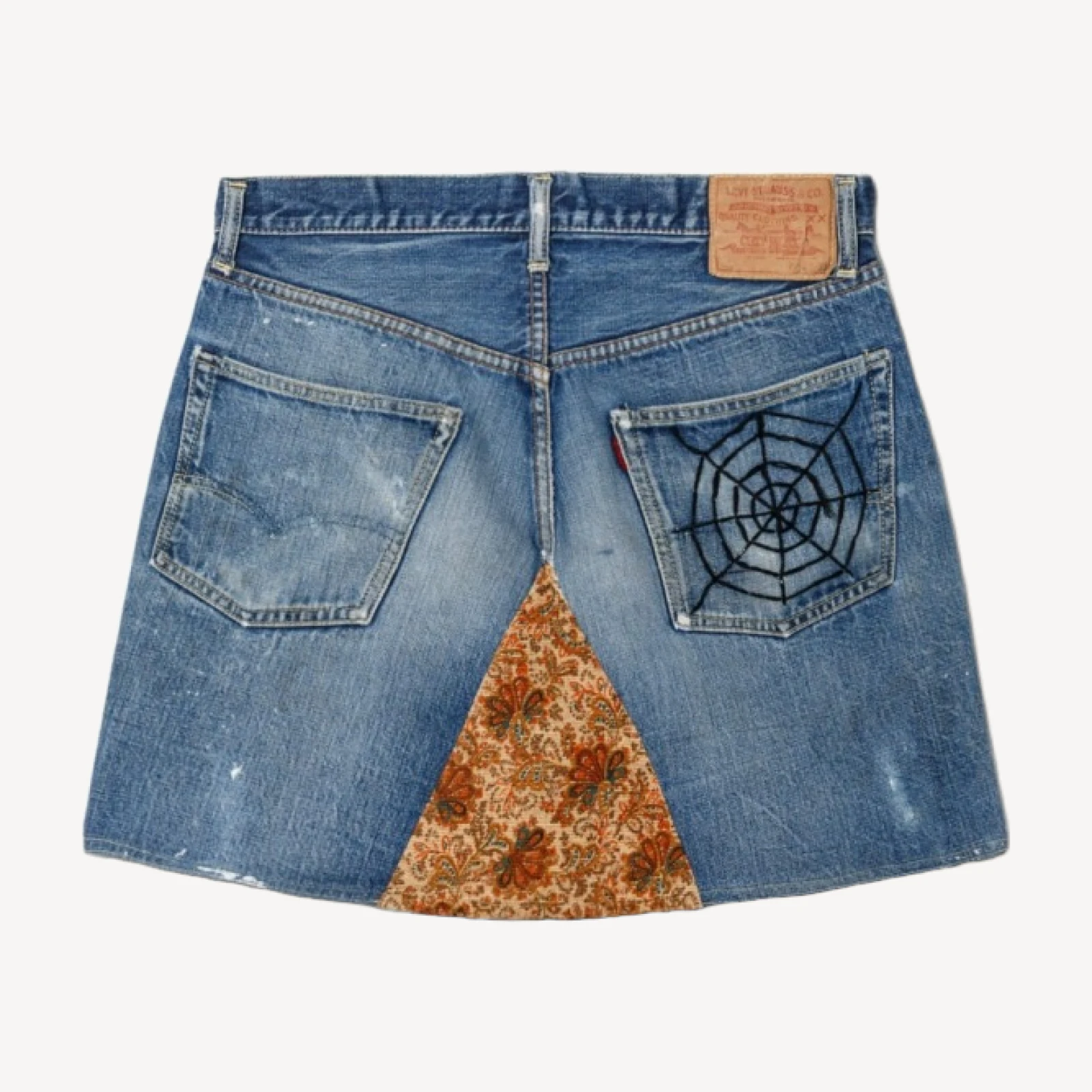60s Embroidered Selvedge Big E Levi's Mini Skirt -#51