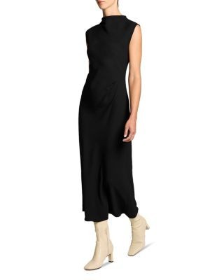 Vince Draped Funnel Neck Dress