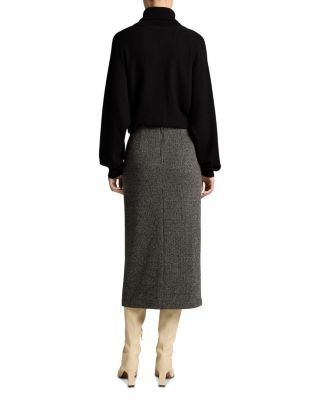 Vince Houndstooth Midi Skirt