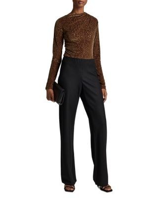 Vince Velour Burnout Vine Pattern Top