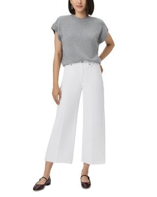 Paige Petites Anessa High Rise Wide Leg Jeans in Crisp White