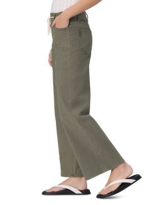 Paige Ari High Rise Wide Leg Jeans in Vintage Ivy Green