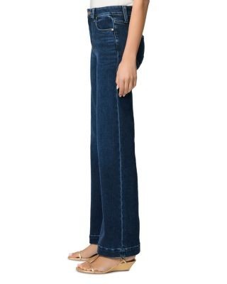 Paige Leenah Cotton Stretch High Rise Wide Leg Jeans in Basilica