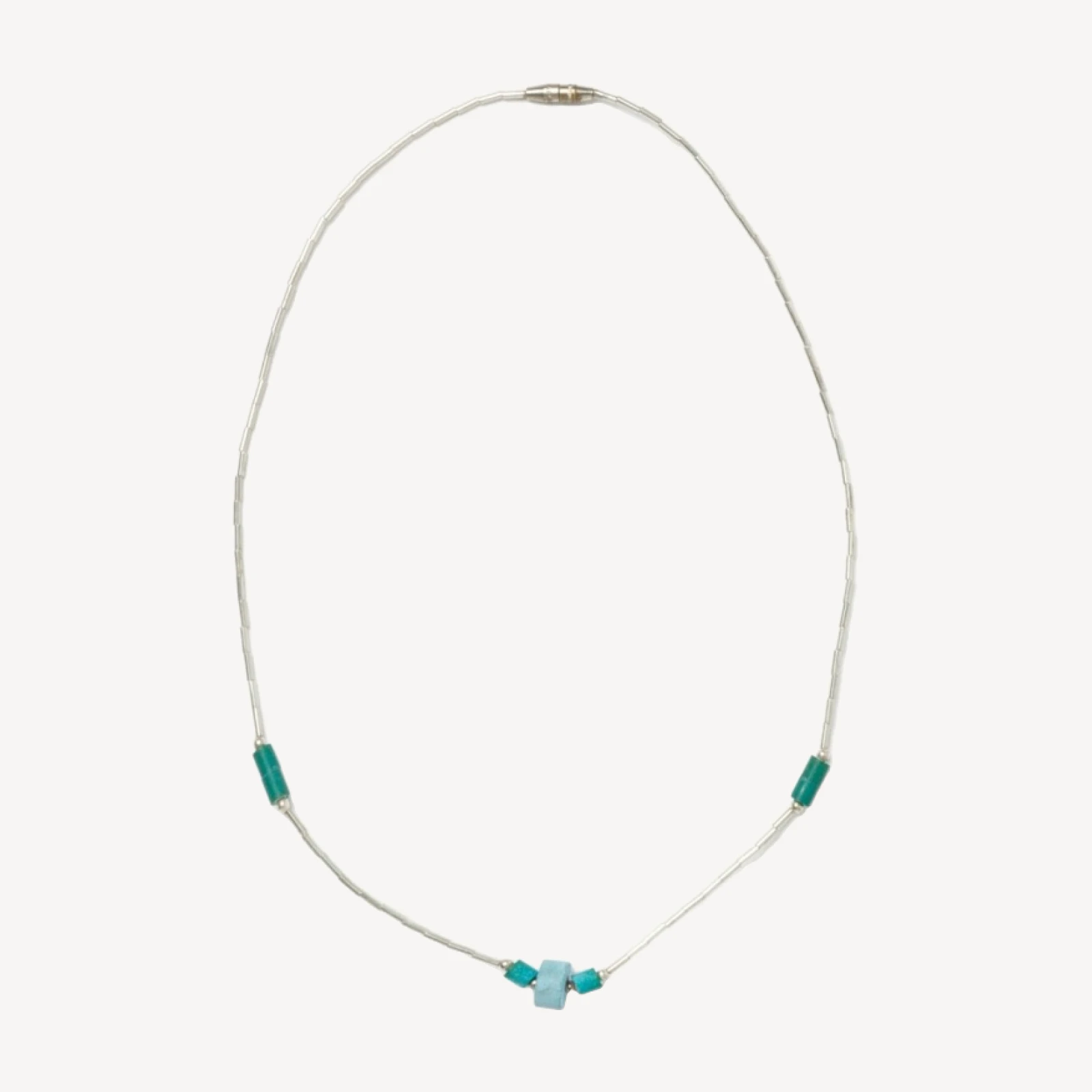RE/DONE Vintage | 70s Liquid Silver and Turquoise Choker Necklace | Vintage Necklaces