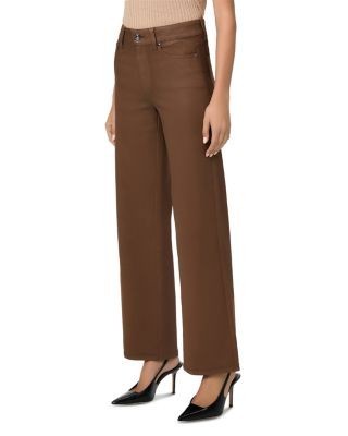 Paige Anessa High Rise Wide Leg Jeans in Cognac Coated