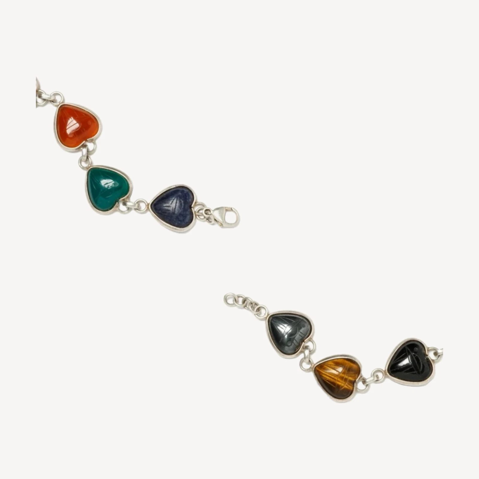 RE/DONE Vintage | 30s Scarab Gemstone and Sterling Silver Bracelet | Vintage Bracelets