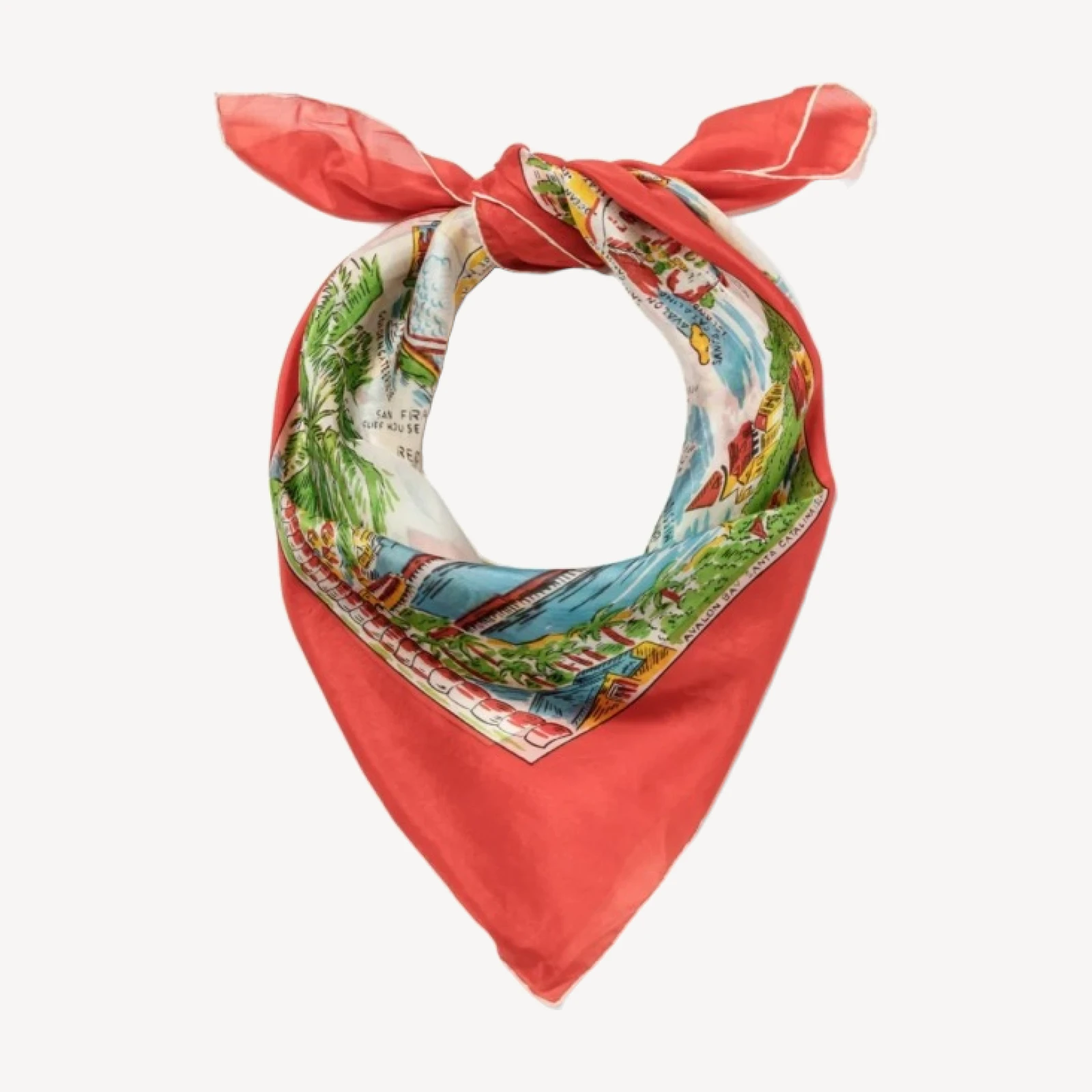 50s Silk California Souvenir Scarf