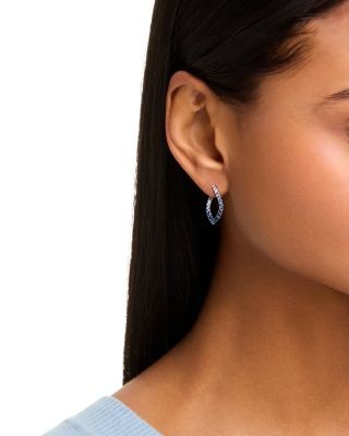 Bloomingdale's Fine Collection Blue & White Sapphire Ombre Spiral Front-to-Back Earrings in 14K White Gold